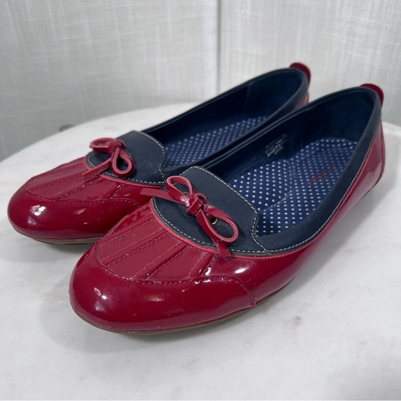 L.L. Bean Coastal Skimmer Flats Red Blue Size 6 - Picture 1 of 13